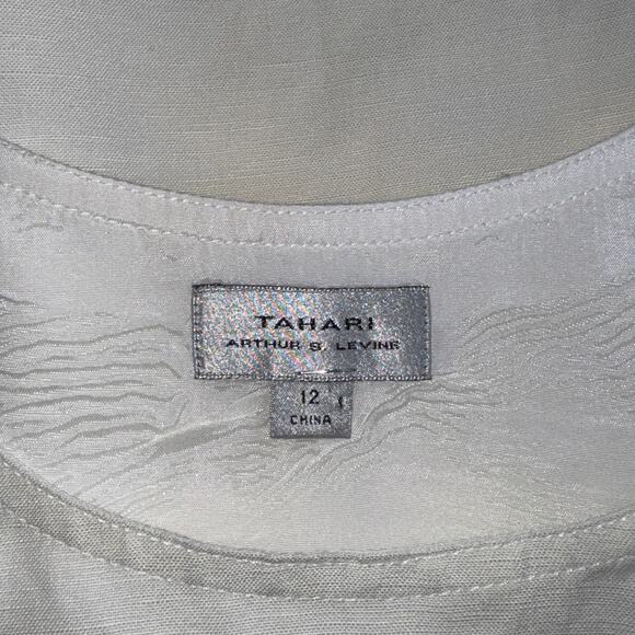 Tahari 12 Cream Jacket & Shell Set Linen Blend - Picture 5 of 9